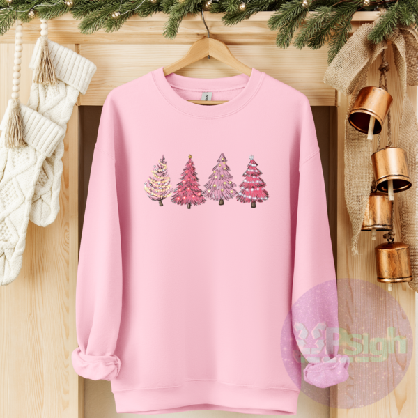 Pink Christmas Trees Crewneck - Image 2